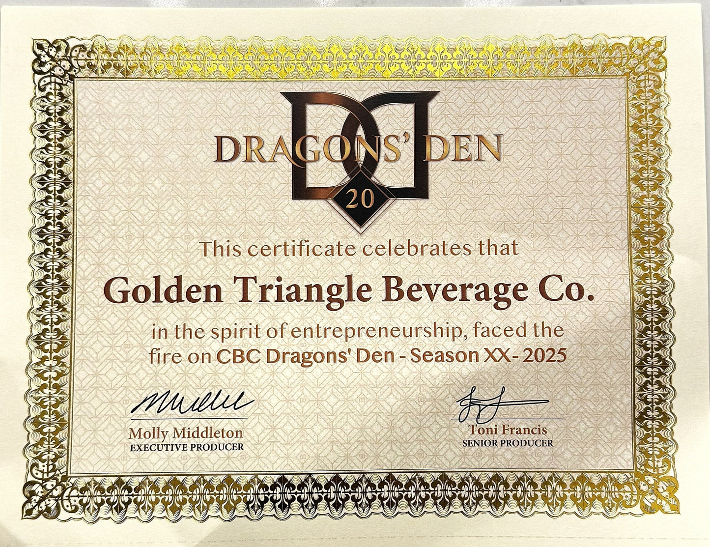 Triple X.O.G. behind the Scenes to Dragons’ Den. Under the bright studio lights, received multiple offers from the Dragons and a deal with Manjit Minhas.